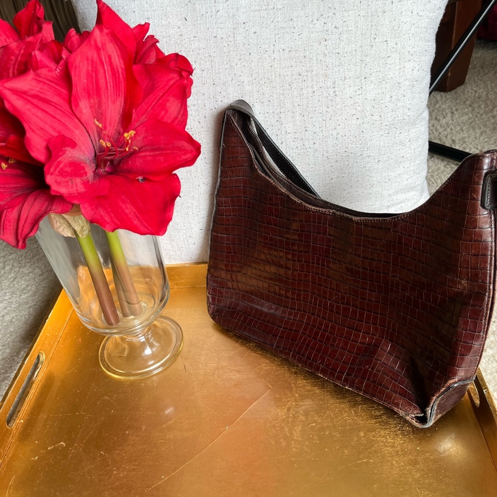 Brown & Black Leather Shoulder Bag